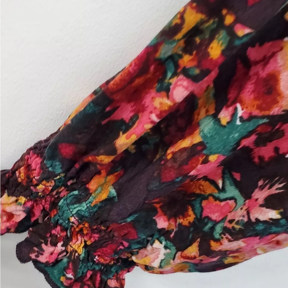 Maurices Floral Smocked Blouse- long sleeved dress V-Necked 3x. - Picture 11 of 13